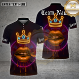 Maxcorners Darts Shirt Neon Lips Crown Glow Multioptions Personalized Name, Team Name Unisex 3D Shirt (4 Colors)
