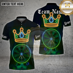 Maxcorners Darts Shirt Neon Dartboard Crown Glow Multioptions Personalized Name, Team Name Unisex 3D Shirt (4 Colors)