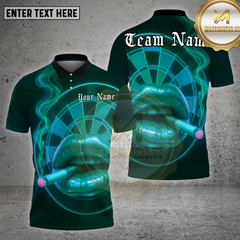 Maxcorners Darts Shirt Neon Lips Smoke Multioptions Personalized Name, Team Name Unisex 3D Shirt (4 Colors)