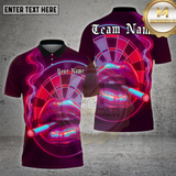 Maxcorners Darts Shirt Neon Lips Smoke Multioptions Personalized Name, Team Name Unisex 3D Shirt (4 Colors)