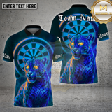 Maxcorners Darts Shirt Neon Panther Dartboard Eyes Multioptions Personalized Name, Team Name Unisex 3D Shirt (4 Colors)