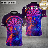 Maxcorners Darts Shirt Neon Panther Dartboard Eyes Multioptions Personalized Name, Team Name Unisex 3D Shirt (4 Colors)