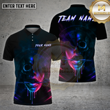 Maxcorners Darts Shirt Neon Skull Lips Glow Multioptions Personalized Name, Team Name Unisex 3D Shirt (4 Colors)