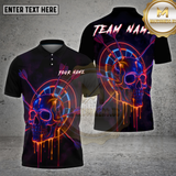 Maxcorners Darts Shirt Neon Skull Arrows Dartboard Multioptions Personalized Name, Team Name Unisex 3D Shirt (4 Colors)