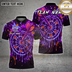 Maxcorners Darts Shirt Neon Graffiti Dartboard Splash Multioptions Personalized Name, Team Name Unisex 3D Shirt (4 Colors)