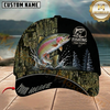 Maxcorners Fishing Black Bark Camouflage Customized Name 3D Cap