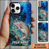 Maxcorners Fishing Deep Blue Coral Reef Customized Name 3D Phone Case