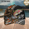 Maxcorners Fishing Skull Angler Orange Camo Personalized 3D Cap