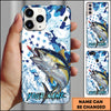 Maxcorners Fishing Star Camo Water Splash Art Personalized Name Phone Case (10 Fish Species)
