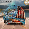 Maxcorners Fishing  American Flag Fishing Hook Multi Options Personalized Name 3D Classic Cap (11 Fish Species)