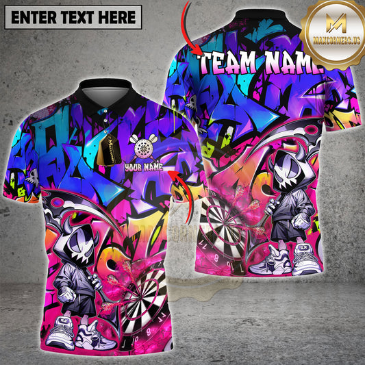 Maxcorners Darts Grim Reaper Flaming Graffiti Multi Options Personalized Name, Team Name 3D Shirt