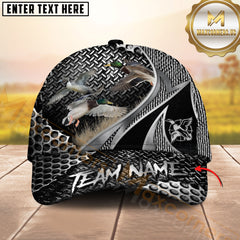 Maxcorners Deer Hunting Metal Mesh Black Silver Custom Name 3D Cap (Deer/Moose/Boar/Duck)