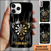 Maxcorners Crown Dartboard King Gold Black Premium Style Multicolor Options Personalized Name 3D Phonecase