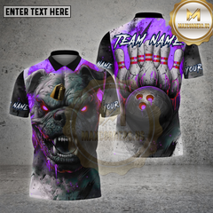 Maxcorners Bowling Shirt Bulldog Rage Bowling Pins Multioptions Personalized Name, Team Name Unisex 3D Shirt (4 Colors)