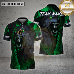 Maxcorners Billiard Shirt Wolf Eyes 8 Ball Multioptions Personalized Name, Team Name Unisex 3D Shirt (4 Colors)