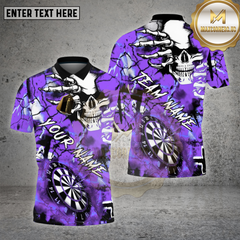 Maxcorners Darts Shirt Skull Hand Lightning Dartboard Multioptions Personalized Name, Team Name Unisex 3D Shirt (4 Colors)