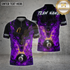Maxcorners Billiard Shirt Wolf Fire Inferno 8 Ball Multioptions Personalized Name, Team Name Unisex 3D Shirt (4 Colors)