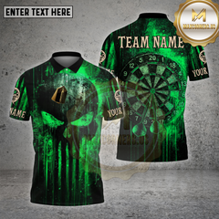 Maxcorners Darts Shirt Punisher Skull Blood Dartboard Multioptions Personalized Name, Team Name Unisex 3D Shirt (4 Colors)