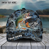 Maxcorners FishingBlue Kryptek Camo Pattern Sport Pattern Personalized Name 3D Cap (11 Breeds)