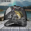 Maxcorners Fishing Gray Camo Sport Pattern Personalized Name 3D Cap (11 Breeds)