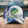Maxcorners Fishing White Scale Pattern Personalized Name, Team Name Classic 3D Cap (9 Breeds)