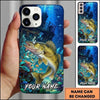 Maxcorners Fishing Deep Blue Coral Reef Customized Name 3D Phone Case