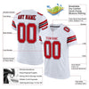 Maxcorners Custom White Red-Black Mesh Authentic Elite Football Jersey LM2605