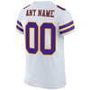 Maxcorners Custom White Purple-Gold Mesh Authentic Football Jersey LM2605