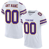 Maxcorners Custom White Purple-Gold Mesh Authentic Football Jersey LM2605