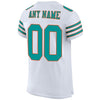 Maxcorners Custom White Aqua-Orange Mesh Authentic Football Jersey LM2605