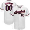Maxcorners Custom White Navy-Red Authentic Baseball Jersey LM2605
