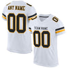 Maxcorners Custom White Black-Gold Mesh Authentic Football Jersey LM2605