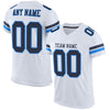 Maxcorners Custom White Navy-Powder Blue Mesh Authentic Football Jersey LM2605