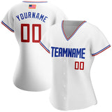 Maxcorners Custom Powder Blue White-Red Premium American Flag Fashion Baseball Jersey LM0210
