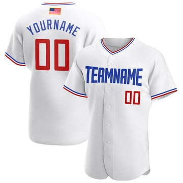 Maxcorners Custom Powder Blue White-Red Premium American Flag Fashion Baseball Jersey LM0210
