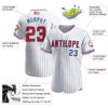 Maxcorners Custom White Black Pinstripe Red-Black Premium American Flag Fashion Baseball Jersey LM0210