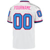 Maxcorners Custom White Powder Blue-Pink Mesh Authentic Throwback Football Jersey LM2605
