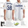 Maxcorners Custom White Navy Authentic Baseball Jersey LM2605