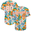 Maxcorners Custom White Orange 3D Pattern Design Fruit Authentic Baseball Jersey LM2605