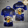 Maxcorners Bowling Beer Mug Lightning Blue Polka Dot Multiple Options Personalized Name, Team Name 3D Shirt