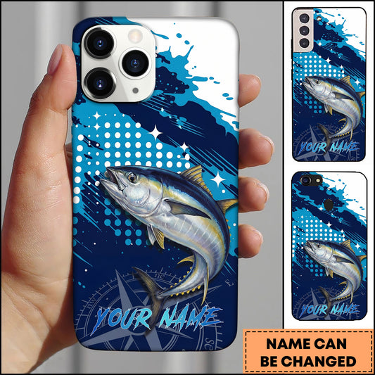 Maxcorners Fishing Tuna Blue Ocean Compass Star Pop Art Personalized Name Phone Case
