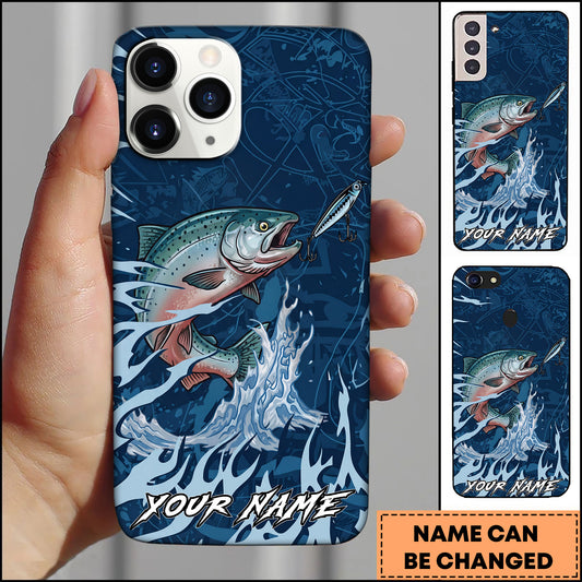 Maxcorners Chinook Fishing Jumping Fish Lure Action Personalized Name Phone Case