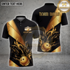 Maxcorners Bowling Gold Luxury Flame Art Multiple Options Personalized Name, Team Name 3D Shirt
