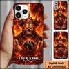 Maxcorners Fire Skull King Bowling Inferno Dark Art Multicolor Options Personalized Name 3D Phonecase
