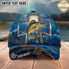 Maxcorners Fishing Texas Cross Christian Fishing Multi Options Personalized Name 3D Classic Cap (11 Fish Species)