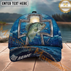 Maxcorners Fishing Texas Cross Christian Fishing Multi Options Personalized Name 3D Classic Cap (11 Fish Species)