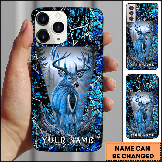 Maxcorners Whitetail Deer Rustic Woodland Back View Personalized Name 3D Phonecase