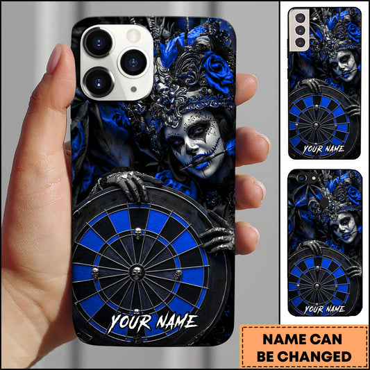 Maxcorners Gothic Queen Skull Dartboard Dark Rose Art Multicolor Options Personalized Name 3D Phonecase