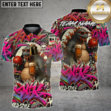 Maxcorners Bowling Shirt Godzilla Graffiti Beer & Bowling Multioptions Personalized Name, Team Name Unisex 3D Shirt (4 Colors)
