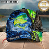 Maxcorners Fishing Blue Flame Water Art Personalized Classic Cap (12 Fish Species)